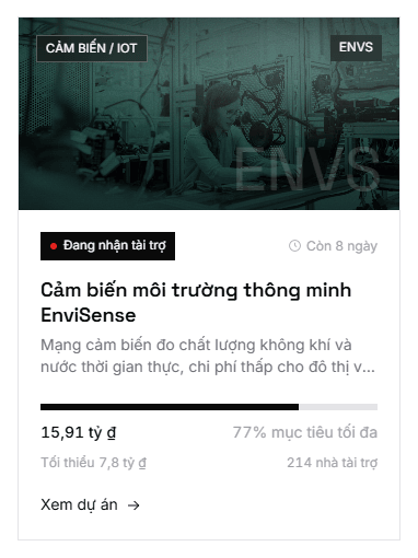 Trang Dự án trên Launchpad: các sáng chế đang nhận tài trợ, sắp mở và đang chia lợi ích